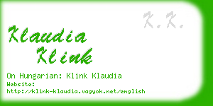 klaudia klink business card